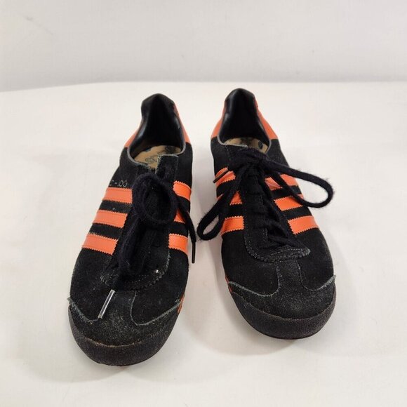 Adidas C-100 Sneaker Running Shoes Black Orange 1980 Canada Samoa RARE Size 6 - Picture 2 of 13